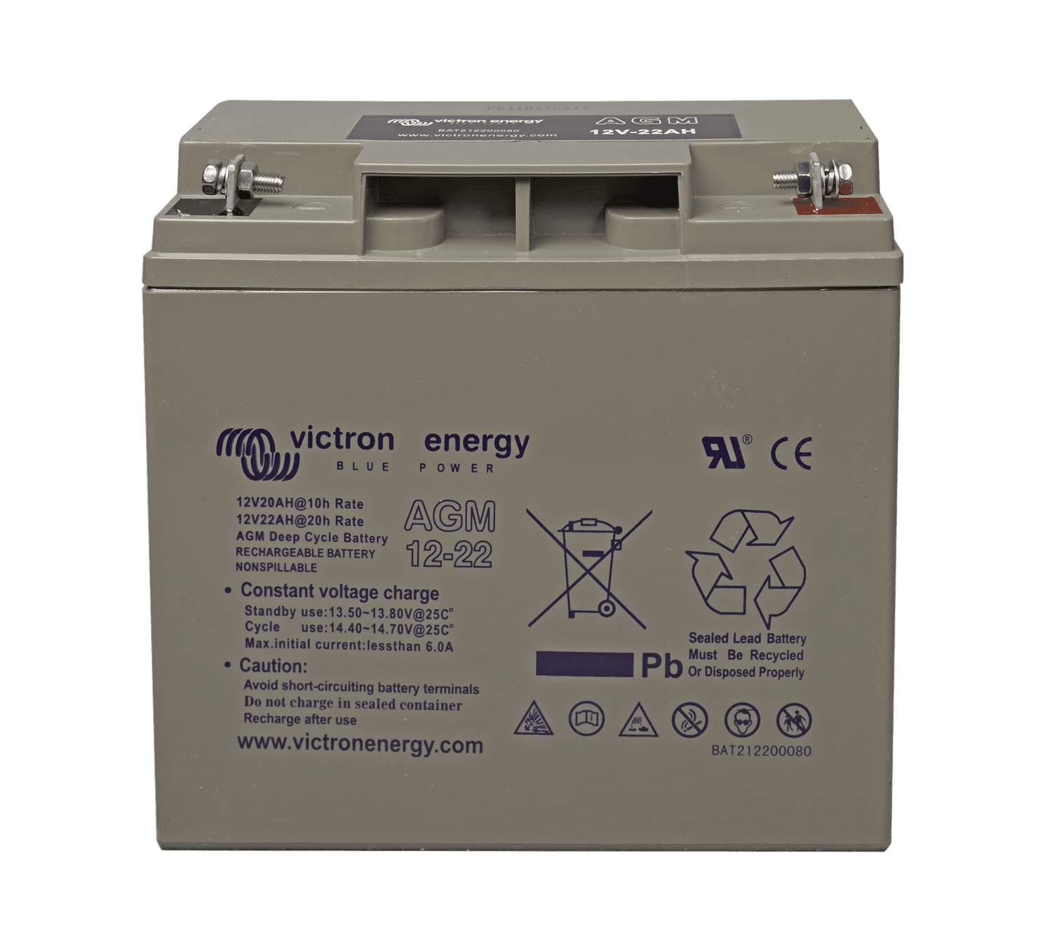 12V 22Ah AGM Battery (front) thumbnail