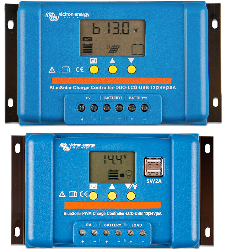 Ελεγκτής ηλιακής φόρτισης BlueSolar PWM (DUO) LCD&USB